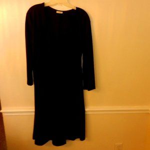 Chaps by Ralph Lauren navy/slate blue long sleeve dress vneck